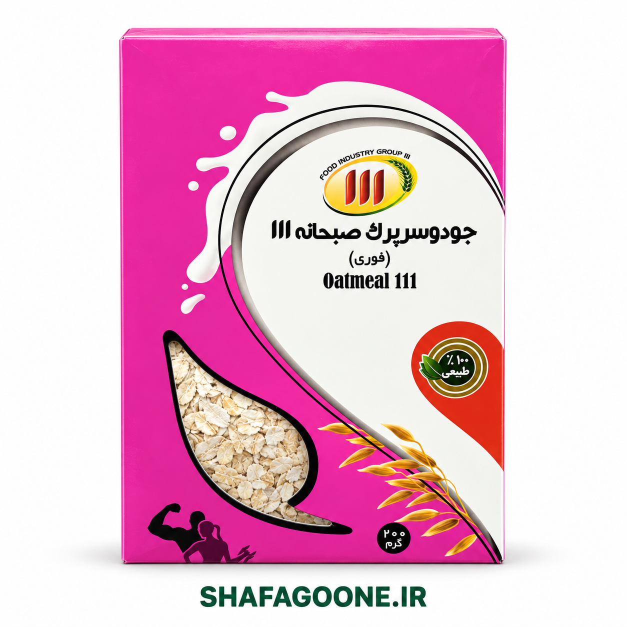 جو دوسر پرک صبحانه فوری 111 وزن ۲۰۰ گرم Oatmeal 111