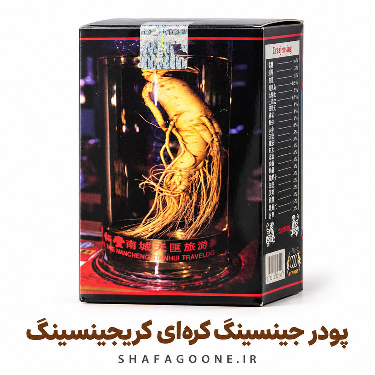 تصویر جعبه مشکی و قرمز Creajensing با نقش ریشه